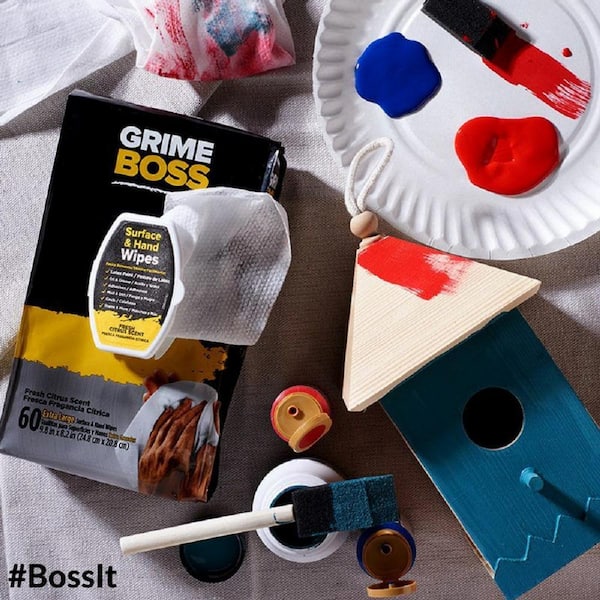 Grime Boss Heavy Duty Hand & Surface Wipes (30 Total Wipes)