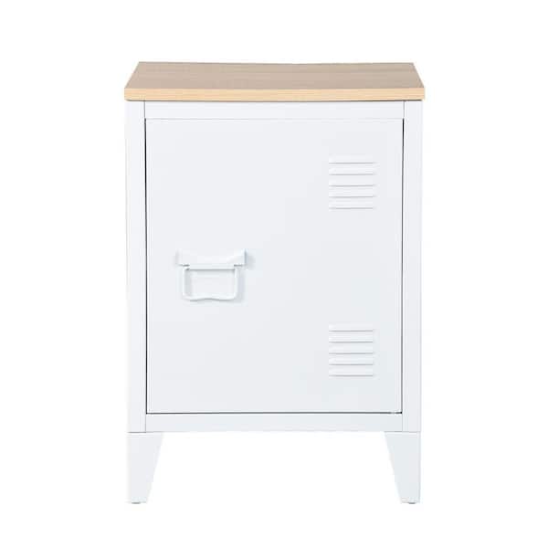 Homy Casa Metal Storage Cabinet White 1-Door