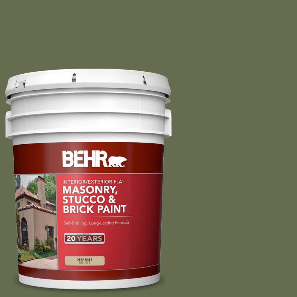 5 gal. #S380-7 Global Green Flat Interior/Exterior Masonry, Stucco and Bric
