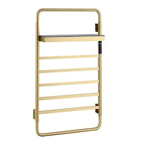 5-Bar Towel Holders Screw-In Electric Plug-In Towel Warmer in Brushed Gold