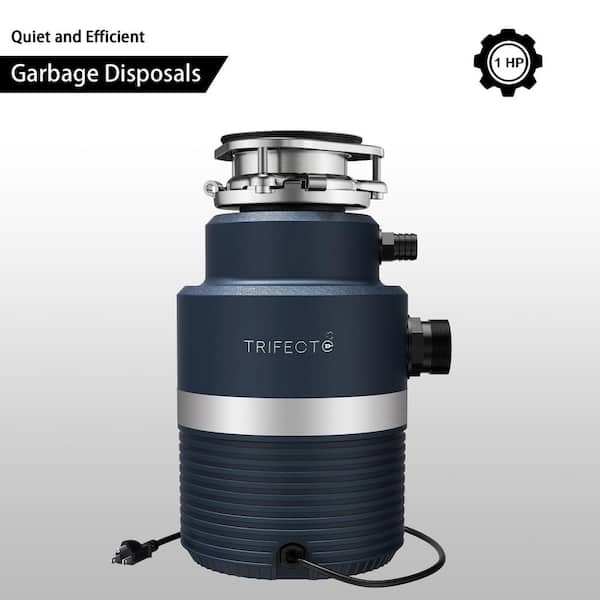 Trifecte Scrapper 1 HP Continuous Feed Dark Green Garbage Disposal with Sound Reduction and Power Cord Kit