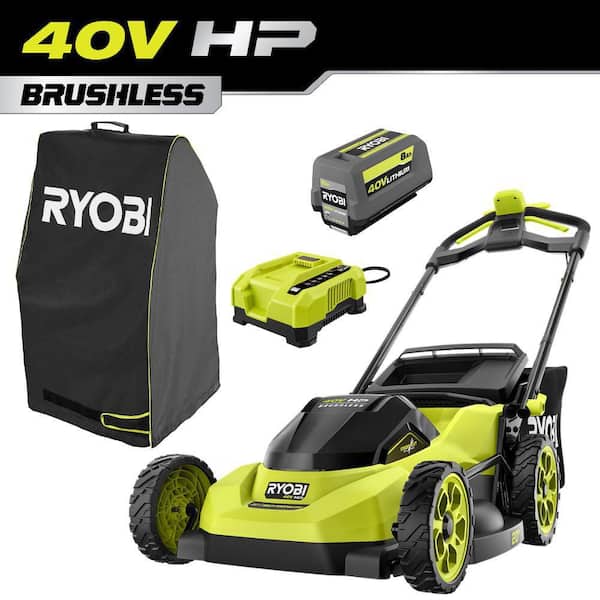 40V HP Brushless 20 in. Cordless Multi-Blade Walk Behind Self-Propelled Lawn Mower w/ Cover, 8. 0Ah Battery & Charger