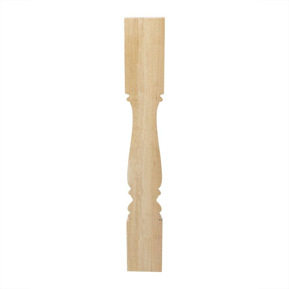 35.25" Unfinished Solid Hardwood Half Round Kitchen Island Leg