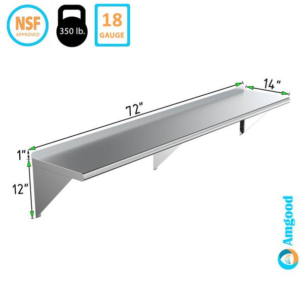 Stainless Steel Shelf for Kitchens (16 Gauge, 72)