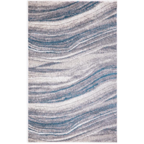 Jefferson Collection Marble Stripes Multi 3 ft. x 4 ft. Area Rug