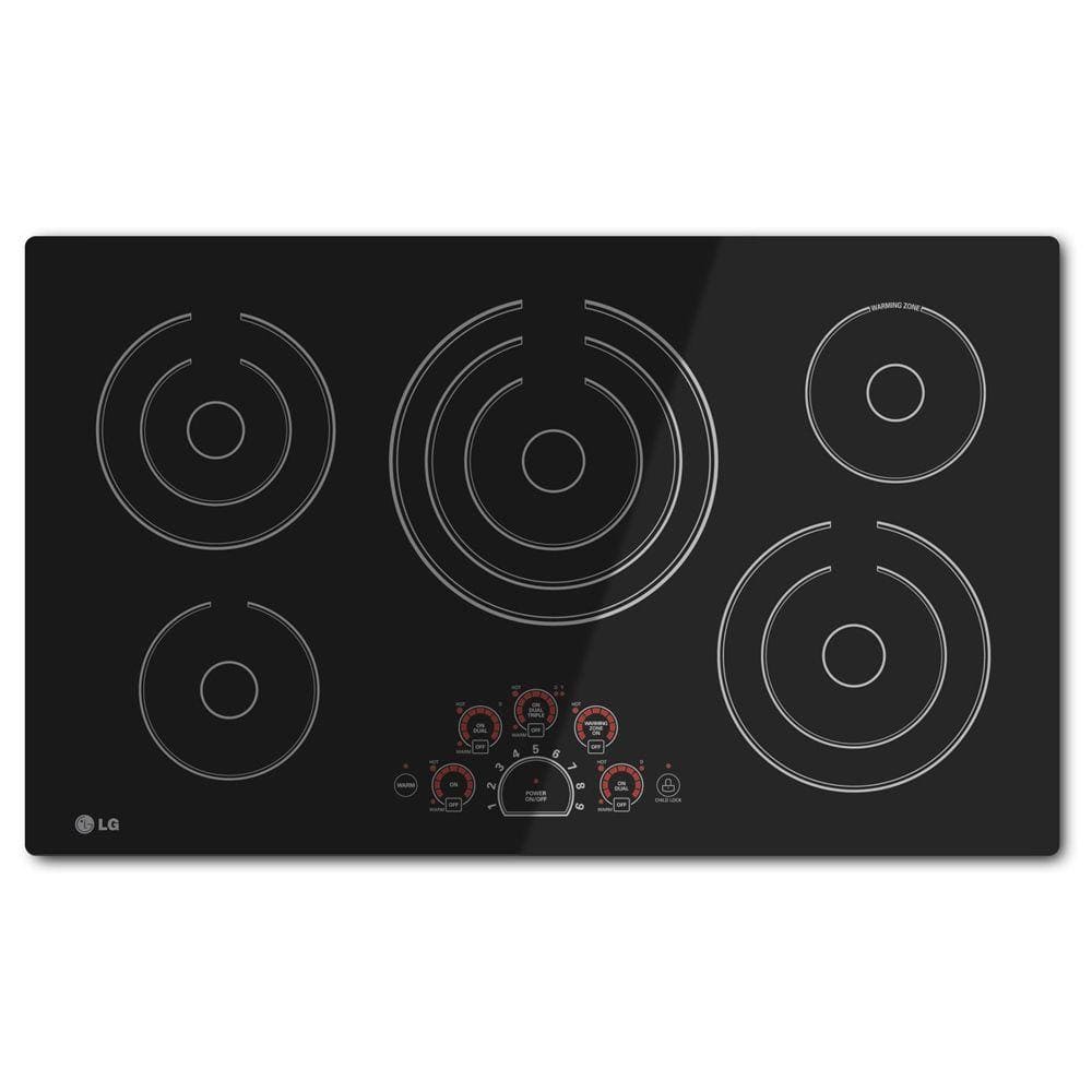 Photos - Cooker LG 36 in. Radiant Smooth Surface Electric Cooktop in Black with 5 Elements, S 