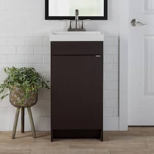Sibley 17 in. W x 12.75 in. D Bath Vanity in Ebony Oak with Cultured Marble Vanity Top in White with Integrated Sink