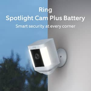 Spotlight Cam Plus, Battery - Smart Security Video Camera with LED Lights, 2-Way Talk, Color Night Vision, White