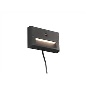 15-Watt Equivalent Low Voltage Black Motion Sensing Integrated LED Outdoor Stair Light with Frosted Acrylic Lens