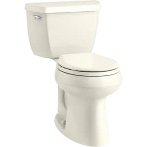 Highline 12 in. Rough In 2-Piece 1.28 GPF Single Flush Round Toilet in Biscuit Seat Not Included