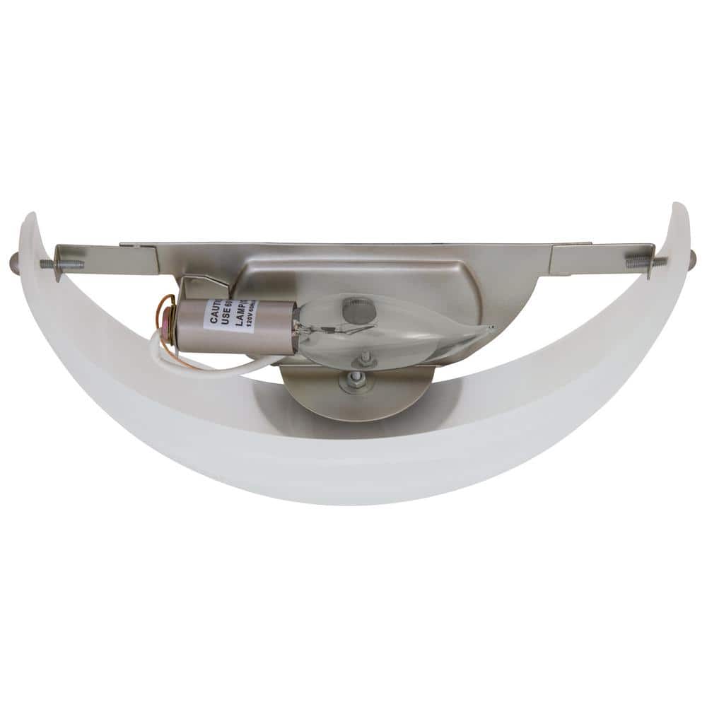 Satin Nickel Glass Oval Wall Sconce with Dimmable Touch Control