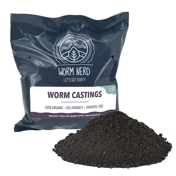 3 qts. Worm Nerd Organic Chemical-Free Compost Worm Castings