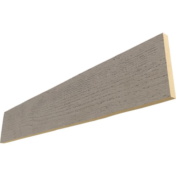 Ekena Millwork Endurathane 1 in. H x 10 in. W x 6 ft. L Rough Sawn Seashell Faux Wood Beam Plank