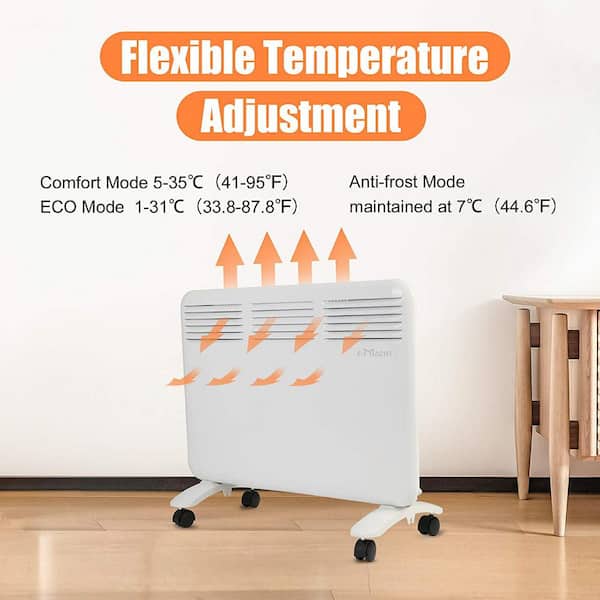 Ballu Convection Panel Space Heaters,Whole Room Heater for Indoor Use with  Smart Thermostat,Remote,24h Timer,Eco,Portable Standing and Wall
