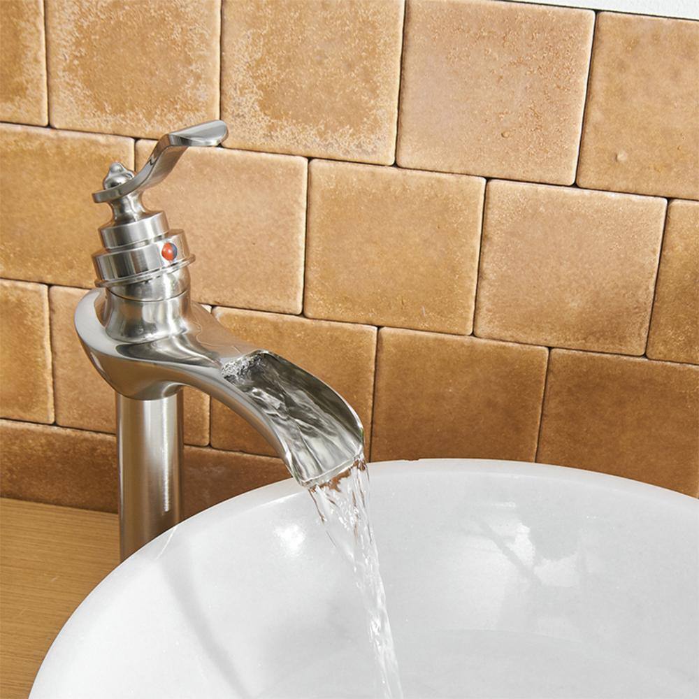 Brushed Nickel Single Handle High Arc Bathroom Faucet