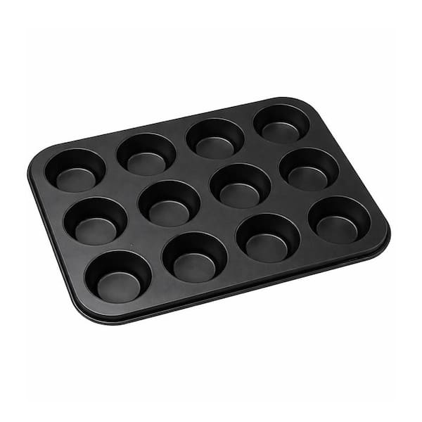 12-Cup Silicone Muffin Pan Non-Stick Cupcake Baking Pan with 12 Reusable Baking Cups 1 Piece