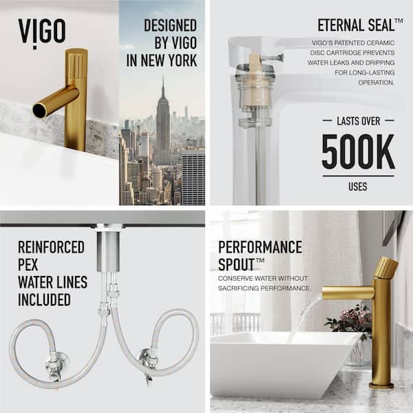 VIGO Ashford Single Handle Single-Hole Bathroom Vessel Faucet in