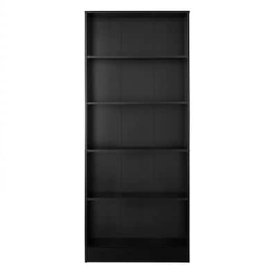 Black Closed Back Bookcases Home, Hemnes Bookcase Dark Gray Stained 19 1 4×77 2