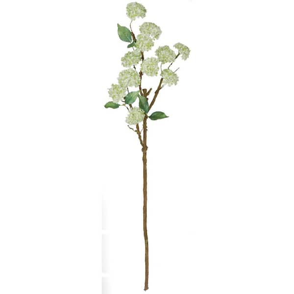 SULLIVANS 28 in. Artificial White Snowball Rose Spray