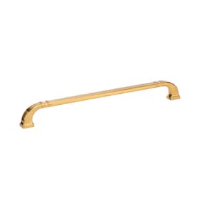 18 in. (457 mm) Aurum Brushed Gold Transitional Curved Appliance Pull