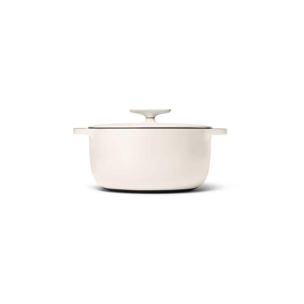 Cream Enameled Cast Iron Dutch Oven with Lid, 6.5 Qt