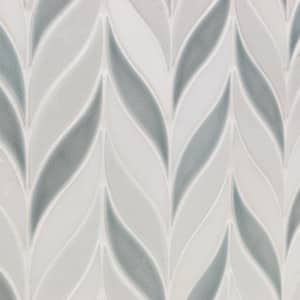 Delphi Sprig Arctic Blue 11.75 in. x 10.5 in. Marble and Ceramic Mosaic Tile (0.86 sq. ft./Sheet)