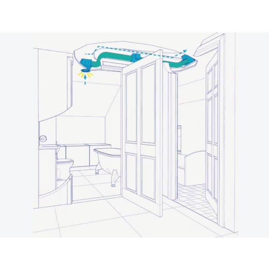 Fantech 110 CFM White and Steel Inline Ceiling Mount Fan