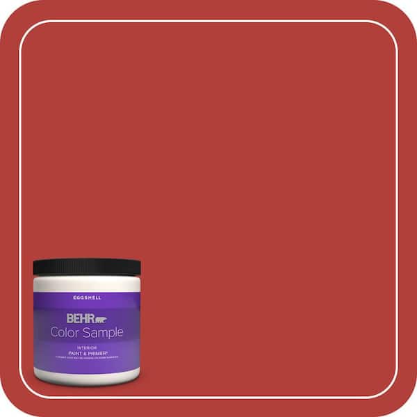 BEHR PREMIUM PLUS 8 oz. #170B-7 Red Tomato Eggshell Enamel Interior Paint & Primer Color Sample