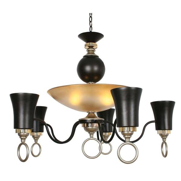 Filament Design Century 8-Light Silver Jacobean and Cafe Noir Chandelier