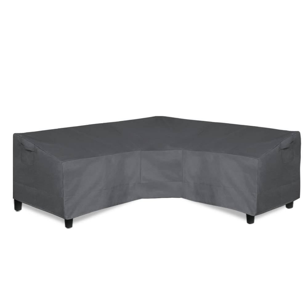 89 in. x 89 in. Heavy Duty 600D Waterproof Outdoor V-Shaped Sectional Sofa Cover with Air Vent for Garden Yard, Gray price history on PriceWatchPro