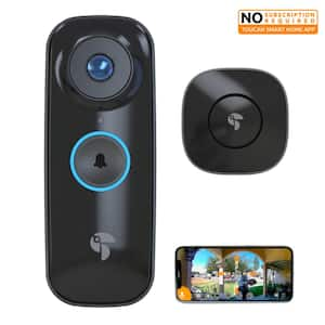 Wireless Video Doorbell Pro Includes Wireless Doorbell Chime Night Vision Wi-Fi IP56 Weather Resistant Black