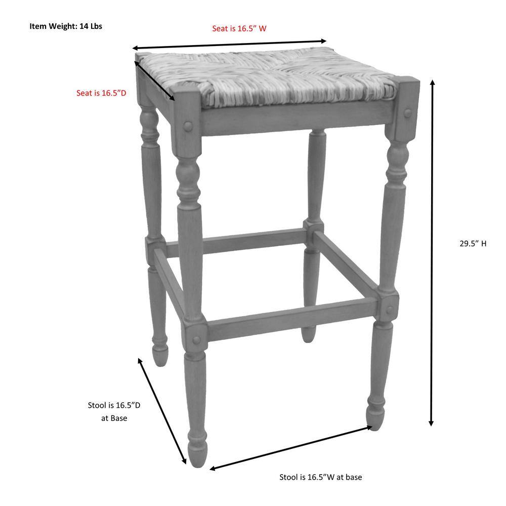 Covington Classic White Wood 29" Rustic Farmhouse Bar Stool