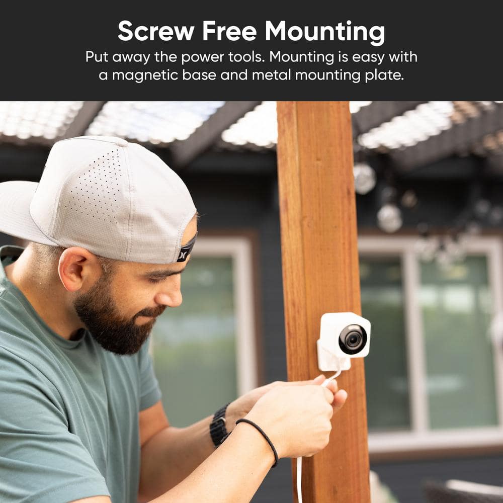 Cam v4 Wi-Fi 2.5K QHD Indoor/Outdoor Plug-In Smart Home Security Camera, Color Night Vision, 2-Way Audio (Gray)