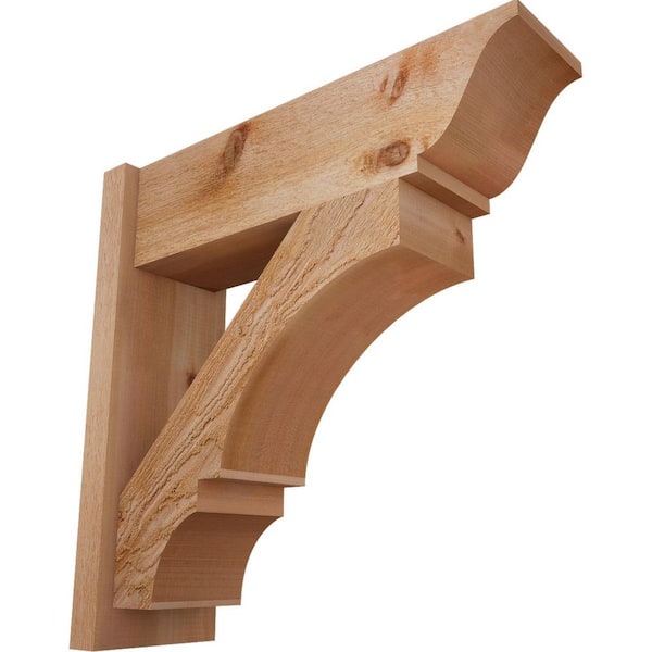 Ekena Millwork 8 in. x 26 in. x 26 in. Western Red Cedar Balboa Traditional Rough Sawn Outlooker