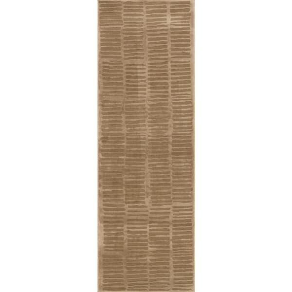 Cranbury Plush Textured Washable Sand 3 ft. x 8 ft. Indoor Runner Rug
