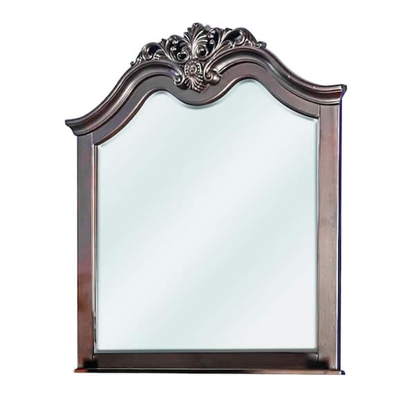 William's Home Furnishing Large Rectangle Cherry Beveled Glass Classic Mirror (46.25 in. H x 44.5 in. W)