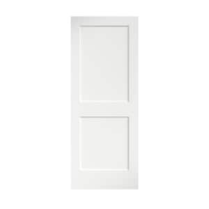 24 in. x 80 in. x 1-3/8 in. Shaker White Primed 2-Panel Solid Core Wood Interior Slab Door