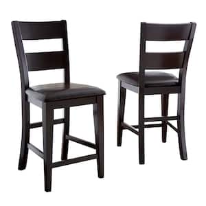Victoria 24 in. Brown Counter Chair (Set of 2)