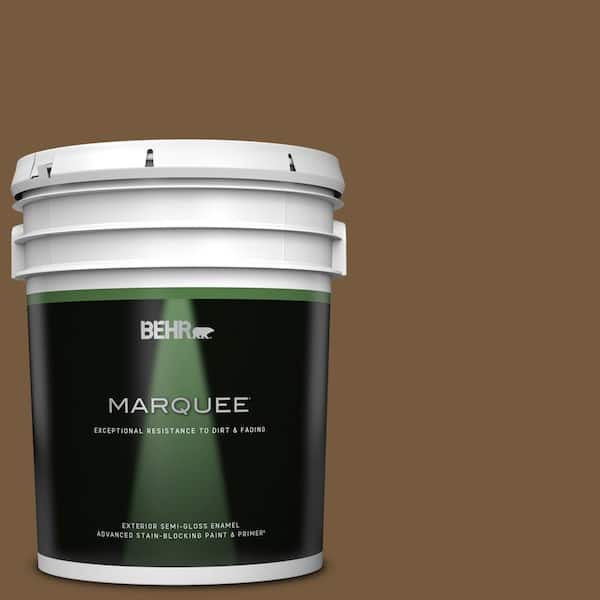 BEHR MARQUEE 5 gal. #290F-7 Wooden Cabin Semi-Gloss Enamel Exterior Paint & Primer