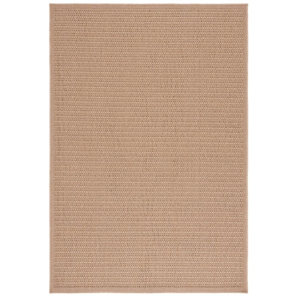 Atrium Sisal Beige 9 ft. x 12 ft. Solid Striped Indoor/Outdoor Area Rug