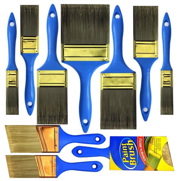 DEZIINE 9pcs Flat Paint Brushes 0,2,4,6,8,10,12,14