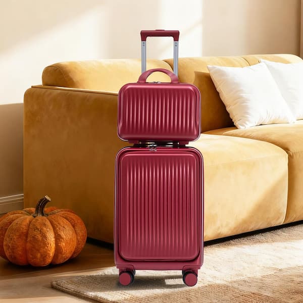 Noble House Lexair 2-Piece Red ABS Hardside Spinner Luggage Set