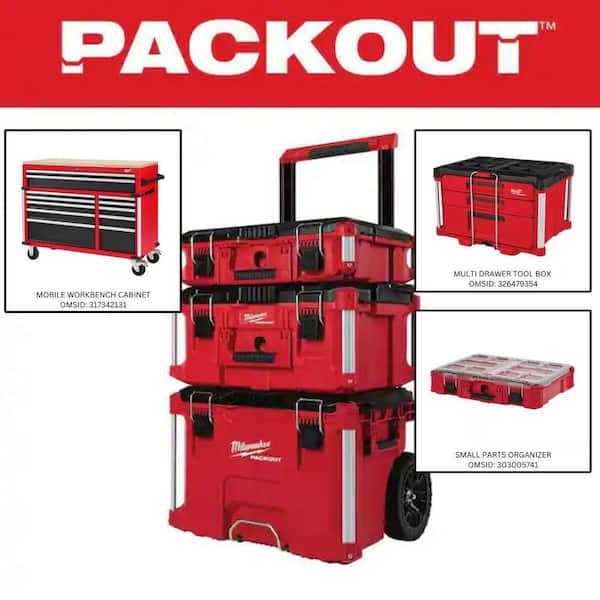 PACKOUT 22 in. Rolling Tool Box, 22 in. Large Tool Box and 22 in. Medium Tool Box ProSystem Low Profile Handle