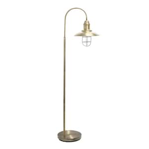 64 in. 1-Light Antique Brass Modern Farmhouse Floor Lamp