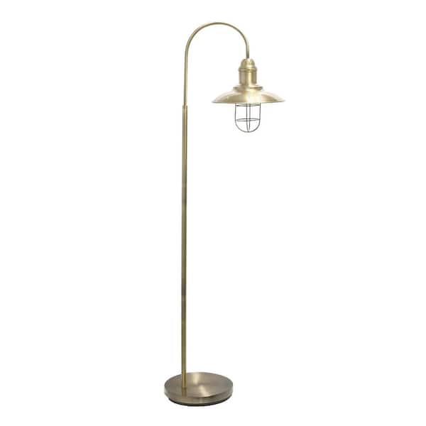 Lalia Home 64 in. 1-Light Antique Brass Modern Farmhouse Floor Lamp