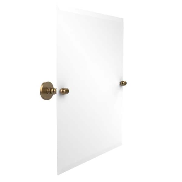 Allied Brass Tango Collection 21 in. x 26 in. Frameless Rectangular Single Tilt Mirror with Beveled Edge in Brushed Bronze