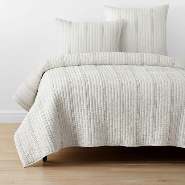 Company Cotton Stripe Beige Full/Queen Cotton Quilt