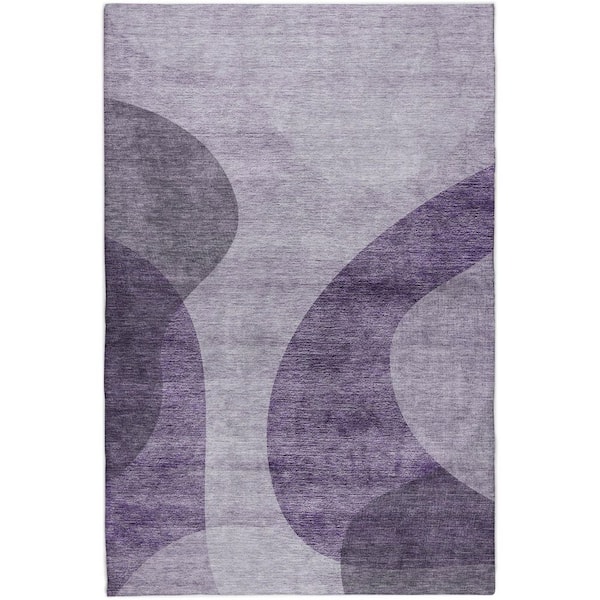 Dream Shag Premium Machine Washable Abstract ADS657 Purple 10 ft. x 14 ft. Area Rug
