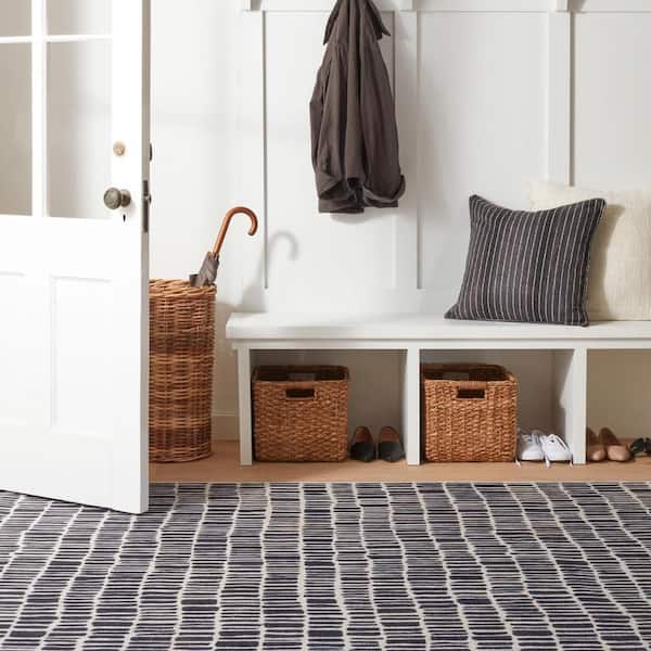 Roark Machine Washable Charcoal 6 ft. x 9 ft. Indoor Area Rug
