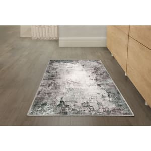 Harmony Gray Doormat 2 ft. x 3 ft. Indoor Machine Washable Scatter Rug